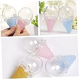 KONTONTY 16Pcs Yellow Plastic Ice Cream Candy Boxes Clear Round Container for Party Favors for Home Decor and Celebrations