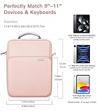 MoKo 9-11 Inch Tablet Sleeve Bag Handle Carrying Case with Shoulder Strap Fits New 11-inch iPad Pro M4/iPad Air M2, iPad 10th 10.9, iPad 9/8/7th 10.2, iPad Air 5/4th 10.9, Tab S8/S9 11, Pink