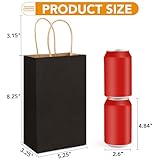 XPCARE 200Pcs Paper Gift Bags 5.25x3.25x8.25'',Gift Wrap Bags with Handles, Black Kraft Paper Bags for Small Business Paper Bags Bulk for Birthday Party Favors Shopping Retail