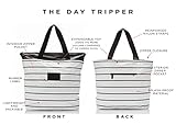 ALOHA Collection Pinstripe Day Tripper Tote | Lightweight, Packable, and Splash-Proof Beach Tote Bag | Easy to Clean