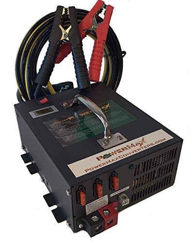 PowerMax PMBC 100 Amp 12V Battery Charger/Maintainer, Flash Reprogrammer & Adjustable Power Supply w/ 15ft Cables, Voltage Display & Mounting Brackets for RV, 12V Car Audio, Boat Motors & LED + House