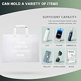 JEOHLORY 100Reusable Shopping Bags custom bags with logo - Ideal for Company Promotions, commercial advertising, grocery bags (One color printing, White)