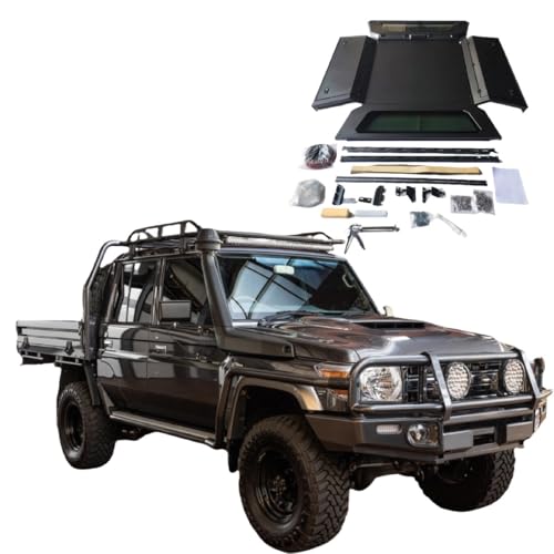 ATATZXRXRLKL Best 4X4 Offroad Steel Pickup Truck Bed Caps Near Me Hard Top Covers Shell Camper Canopy Toppers Pickup Canopy Compatible for LC79 Dual Cab