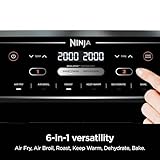 Ninja Air Fryer, Roast, Bake, Air Fry, Crisps, Broil, Reheats, Keep Warm, 10-in-1, Fries, Frozen Food, Veggies, and Meat, Quick Meals, Healthy Meals, Less Oil, 10 QT, Black, DZ302​