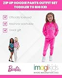 Barbie Toddler Girls Velour Zip Up Hoodie Pants Outfit Set Pink 5T