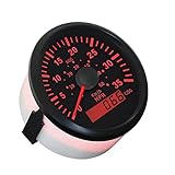 ELING Marine GPS Speedometer Speedo Gauge 35MPH with Backlight for Boat Yacht Ship Vessel 3-3/8'' (85mm) 12 24 Volt (LED Shows Course not Odometer)