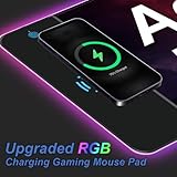 Custom RGB Mouse Pad，Personalized LED Gaming Mouse Pad, Wireless Charging, RGB Lighting, Waterproof, 15W Fast Wireless Charging,800x300mm,for Gaming Enthusiasts as a Unique Custom Gift. (01)