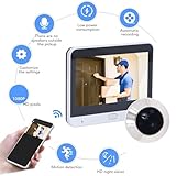 Door Peephole Camera with 4.3inch Screen, 2MP 1080p PIR Motion Detection Peephole Camera for Apartment Door, Smart Security Camera Night Vision for Front Door