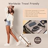 Newbealer Travel Iron with Dual Voltage - 120V/220V Mini Dry Iron for Clothes (No Steam), Non-Stick Ceramic Soleplate, 302℉ Heat Press Machine for Quilting & Sewing, 0.95lbs Lightly (Brown)