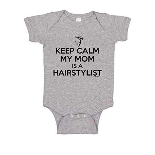 Mom Baby Gifts Hairstylist Baby Clothes Keep Calm My Mom is A Hairstylist Gift Bodysuit 6 Months Heather