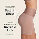 Leonisa Stay-in-Place Seamless Shorts for Women - High Waisted Shapewear Tummy Control Brown