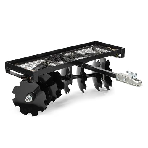 Titan Distributors Inc. 4-Ft Notched Disc Harrow Attachment Pull Behind for ATV and UTV 2-in Towball Hitch