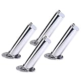 Amarine Made 4-Pack Heavy 316 Duty Stainless Steel Rod Holders with Drain, Flush Mount Fishing Rod Pole Holders, 30 Degree, 15degree, 90 Degree (15 Degree)