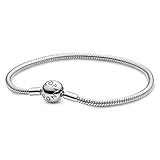 PANDORA Moments Snake Chain Bracelet - Compatible Moments Charms - Gift for Her - Sterling Silver - With Gift Box - 7.9"