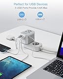 TESSAN Universal Travel Adapter, International Power Adapter 5.6A 3 USB C 2 USB A Ports, Travel Worldwide Plug Adaptor, Outlet Converter Wall Charger for Europe UK EU AUS (Type C/G/A/I)