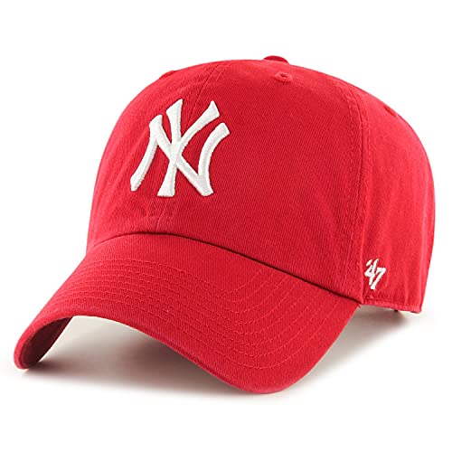 MLB New York Yankees Men's '47 Brand Clean Up Cap, Red, One-Size