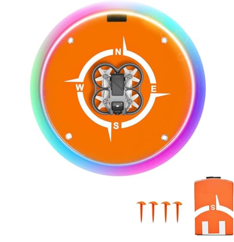 Drone Landing Pad Pro（22inchRGB）, Universal Waterproof Portable FastFoldable Helipad for DJI Air 2SMavic Mini 2Mini 3 ProMavic 3Mavic 2Holy StoneDJI FPV DroneDJI AvataRC Quadcopters