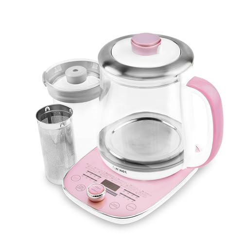 Aroma Professional AWK-701 16-in-1 Nutri-Water, Green, Fruit, Flower Tea, Coffee, Multi-Use Kettle, Delay Timer, 1.5L, Pink