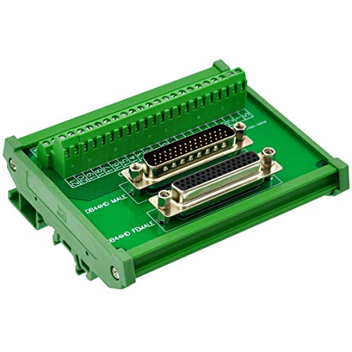 CZH-LABS DIN Rail Mount DSUB DB44HD Male/Female Header Interface Module, D-SUB Breakout Board.