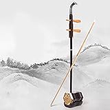 WuYue Chinese 2 Strings Violin Traditional National Instruments Erhu Phoneme Mark for Entry Level Brown Tracery Gift box