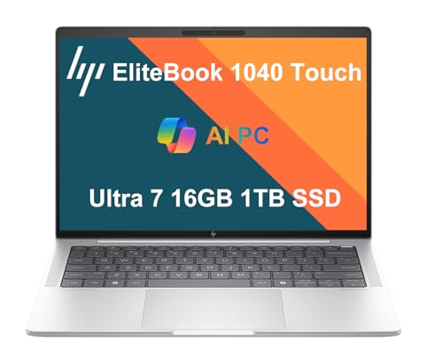 HP EliteBook 1040 G11 Business Laptop (14" FHD+ Touchscreen, Intel 16-Core Ultra 7 155H, 16GB DDR5, 1TB SSD), 2x Thunderbolt 4, Backlit, Fingerprint, 5MP IR Webcam, Win 11 Pro, 2025 AI PC, Silver