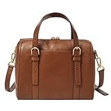 Fossil Women's Carlie Leather Mini Satchel Purse Handbag, Brown (Model: ZB1856200)