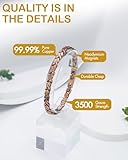 Feraco Copper Bracelet for Women 99.99% Solid Copper Magnetic Bracelets, Unique X Shape Links (Fishtail)