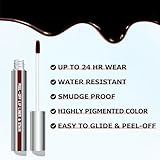 Cilrofelr Peel Off Lip Liner Stain, Long Wear Tattoo Lip Liner with Tweezer, Peel Off Lip Stain with Matte Finish, Long Lasting, Waterproof, Transfer-proof, Highly Pigmented Color (Cocoa)