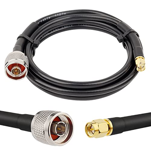 MOOKEERF, 6ft N-to-SMA Cable, 50 Ohm, Waterproof, for WiFi Router, GPS Receiver, Antenna, Signal Booster Use