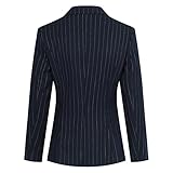 YYNUDA Women's Casual Striped 2 Piece Office Work Business Suit Set Blazer and Pant Blue