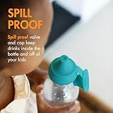 Boon Snug Sip Universal Water and Juice Silicone Bottle Toppers - Soft Spout Conversion Caps with Spill Proof Valves - Silicone Bottle Covers for Travel - Includes 4 Bottle Toppers and 4 Cases