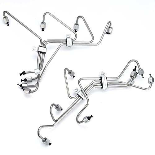 Nakuuly Fuel Injection Lines Set of 8 Compatible with 1983-1994 Ford F150 F250 F350 6.9L 7.3L IDI Diesel Fuel Injector Hard Lines