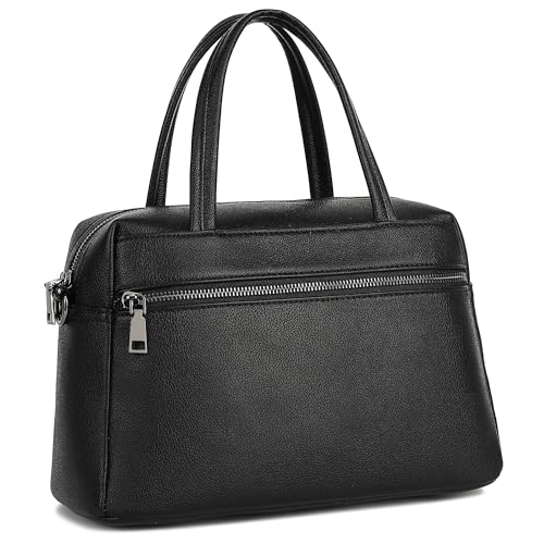 TIEGOOD Crossbody Bag Purses for Women Designer Vegan Leather Shoulder Tote Bag Ladies Satchel Bags Black