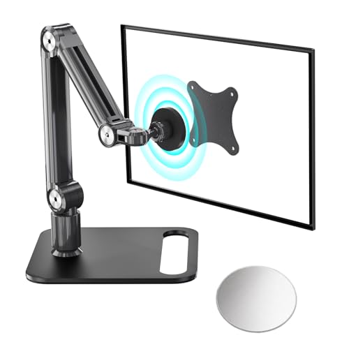 Feising Portable Magnetic VESA Monitor Arm Support 10 15.6 to 18.5 inch Quick Release 75x75mm VESA Stand Holder Travel Adjustable 360 Swivel Base for Portable Monitors