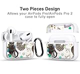 MOSNOVO Case for Airpods Pro & Airpods Pro 2, Protective Clear Case with Shockproof Dual Layer Hard Luxe Metal Ring Designed for Airpods Pro 2 Generation - Space Cat