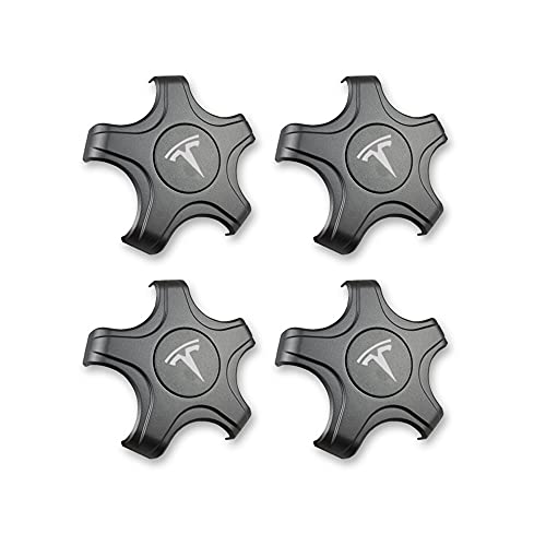 CoolKo Center Caps Hubcaps Cover Aero Wheels for 18-inch Original Standard Rims Compatible with Tesla Model 3 2018-2023 (NOT Compatible with 2024 Model 3 Highland)
