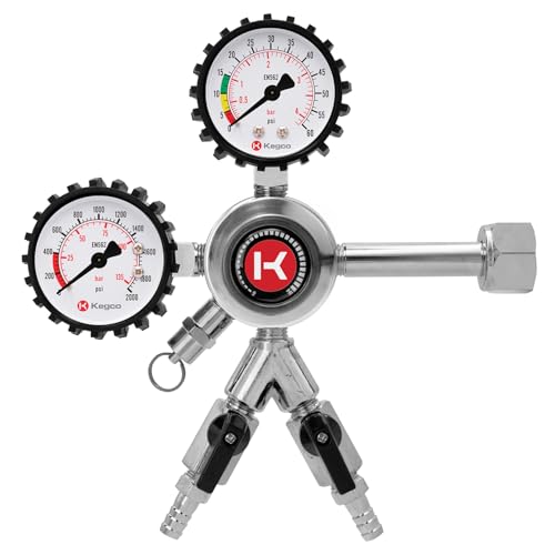 Kegco Premium Commercial Grade Dual Gauge Two Product CO2 Draft Beer Regulator