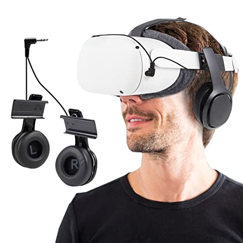 Globular Cluster Stereo VR Headphones Compatible with Meta Quest 2, On Ear Bass, 3D 360 Degree Sound, Black