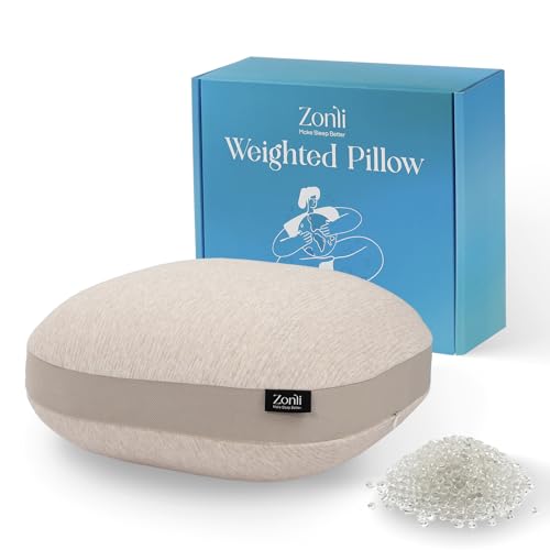 ZonLi Weighted Pillow for Adults 6.5lbs, Beige,Weighted Pillows for Relaxtion,Get Better Sleep,Memory Foam Sensory Body Pillows Suitable for Work and Living Room