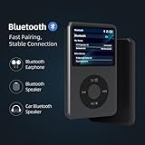 Y1 Mp3 Player with Bluetooth 128G Innioasis Version Upgrade Portable Mini HiFi Sound Bluetooth Walkman Digital Music Player 2.4" Screen Nice Gift for 2025 Black