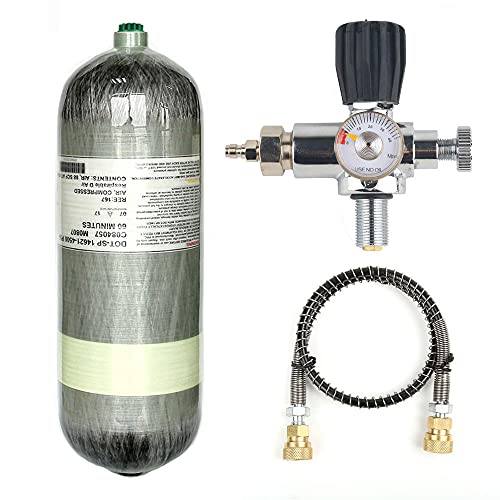 IORMAN 98Cu.Ft / 4500psi PCP Refill Tank DOT Certified Carbon Fiber Cylinder Compressed Air System (Air Tank with Side Gauge Valve)