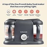 BEABA Babycook Duo 4 in 1 Baby Food Maker, Puree Steamer and Blender for Purees, Grinder with Auto Steam Cooking, Lrg 9.1 Cup Capacity, Makes 54 Servings in 20 Mins, Oat