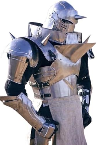 MEDIEVAL HANDICRAFTS STORE Medieval Mandalorian Alphonse Elric Full Metal Alchemist Battle Warrior Full Body Armor Costume, Standard, Silver