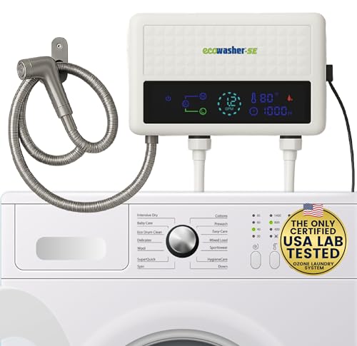 NEW (2025 Upgrade) EcoWasher® SE #1 Hard Water Detergent Free “Ozone+Ionization+Magnet” Powered Laundry System | Thousands Sold |Raving Reviews |2 Ozone Settings | Stainless Sprayer | As Seen Fox News
