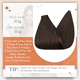 Full Shine Tape in Hair Extensions Remy Human Hair Invisible Skin Weft Color 2 Dark Brown Tape Hair Extensions Brazilian Hair 18 Inch 50 Gram Per Package 20 Pieces Seamless Human Hair Extensions