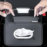 Car Tissue Holder PU Leather Car Tissue Holder Napkin Box,Car Armrest Box Tissue Holder (Black)