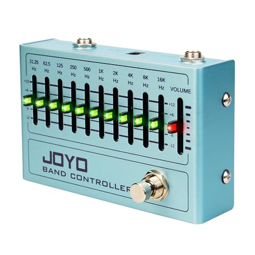 JOYO EQ Pedal 10 Band Equalizer (31.25Hz-16kHz) for Electric Guitar & Bass Including 4-string/ 5-string / 6-string/ 7-string Guitars (R-12)