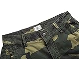 FOURSTEEDS Women Camouflage Cargo Shorts Athletic Cotton Multi-Pocket Capri Casual Summer Shorts Army Green Camo US 16