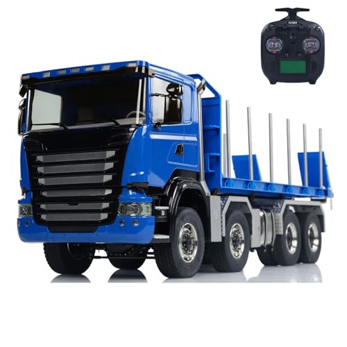 1/14 8x8 RC Hydraulic Flatbed Dump Truck Roll-Off Full Dump Tipper Cars Model for Adult Hobby