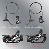 MEROCA M4 4-Piston Mountain Bike Hydraulic Disc Brakes Right Front 800mm Left Back 1400mm Oil Brake Bike Brakes Ebike Hydraulic Brakes Bike Disc Brake